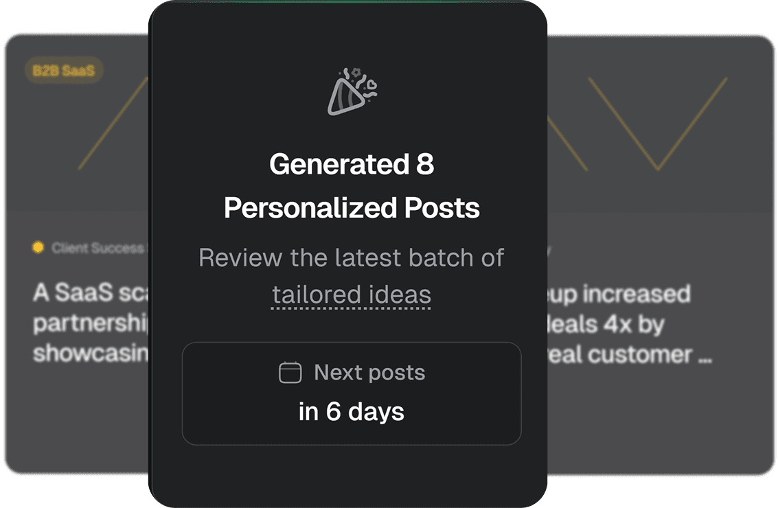 Weekly personalized post ideas